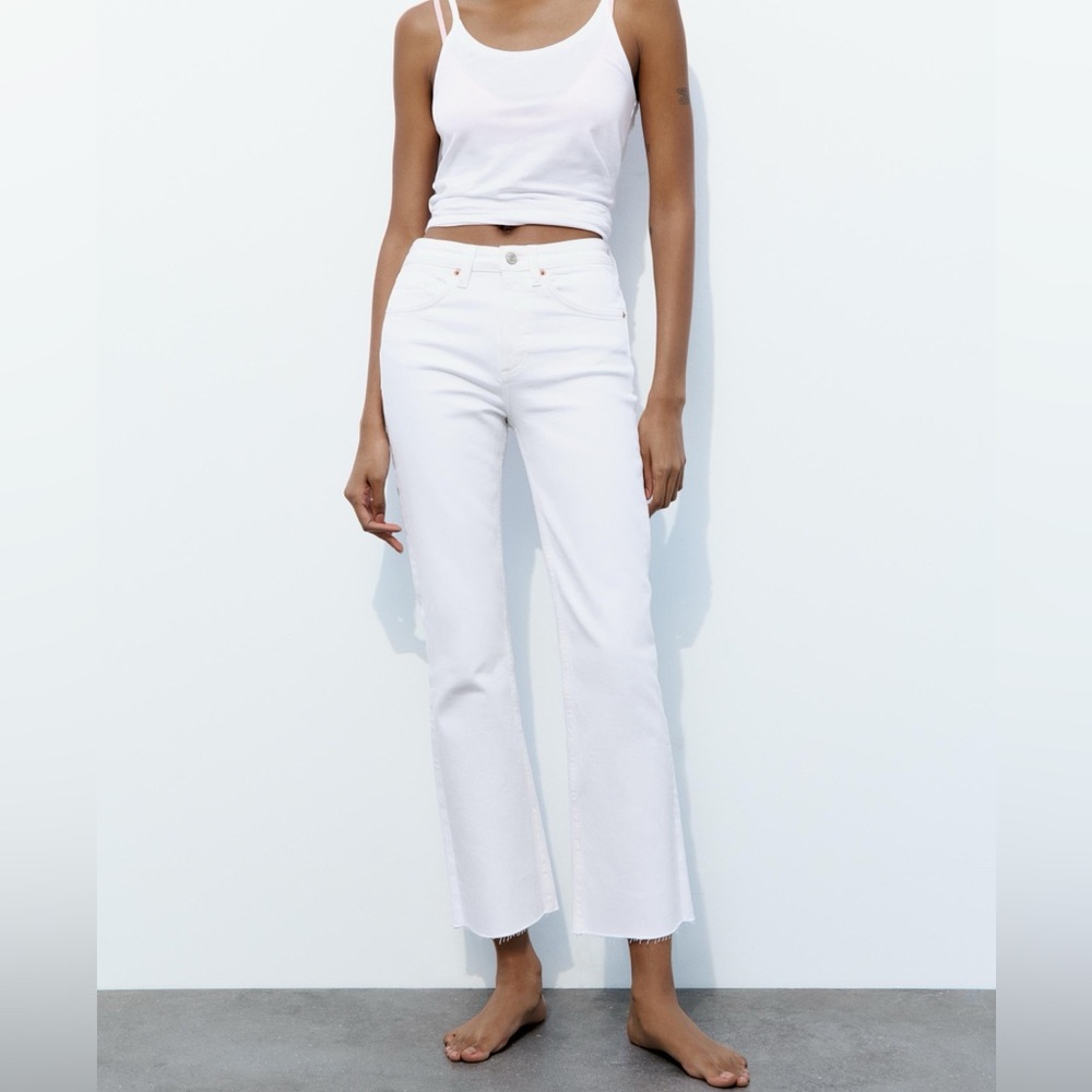 Zara white wide leg jeans size 2